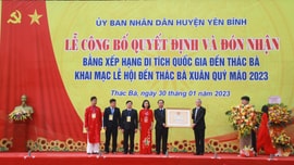 Yên Bình (Yên Bái): Đón nhận bằng xếp hạng di tích quốc gia đền Thác Bà