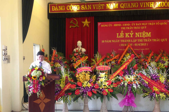 Hà Nội: Thị trấn Trâu Qùy kỷ niệm 10 năm thành lập