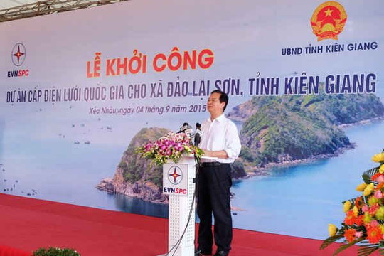 Khởi công đường dây 110kV trên không vượt biển dài nhất Việt Nam