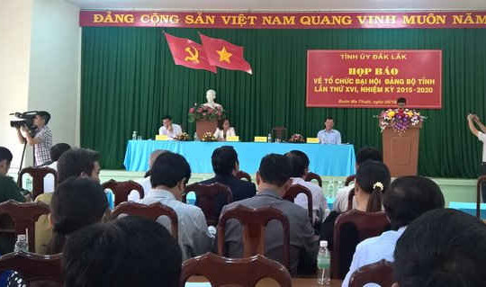 Tỉnh ủy Đắk Lắk họp báo trước đại hội Đảng bộ tỉnh lần thứ XVI, nhiệm kỳ 2015-2020