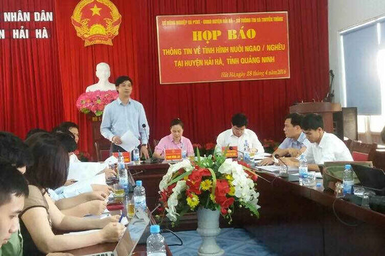 Quảng Ninh: Họp báo về vụ ngao chết hàng loạt tại huyện Hải Hà
