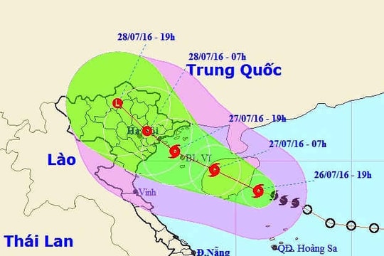 Bão số 1 di chuyển theo hướng Tây Tây Bắc