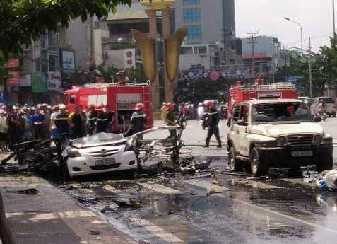 Quảng Ninh thông tin vụ cháy nổ xe taxi khiến 2 người tử vong