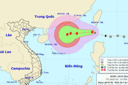 Bão Aere vào Biển Đông, ảnh hưởng trực tiếp các tỉnh từ tỉnh Quảng Ninh đến Khánh Hòa