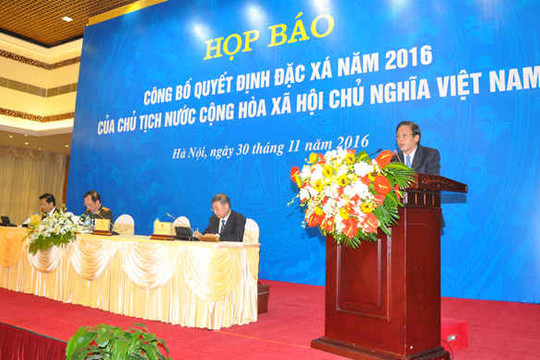 4.180 phạm nhân đang chấp hành án phạt tù được hưởng đặc xá năm 2016