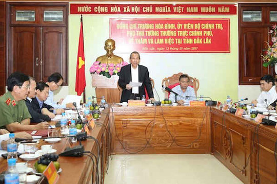 Phó Thủ tướng Thường trực Trương Hòa Bình: Đắk Lắk phát triển kinh tế phải gắn với BVMT