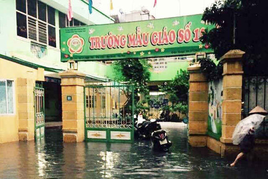 Hà Nội: Đầm lầy hôi thối giữa quận Ba Đình sau mưa nhiều ngày