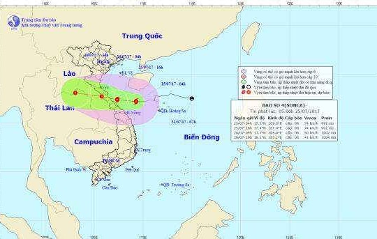 Thời tiết ngày 25/7: Bão chuyển hướng và tiến gần bờ