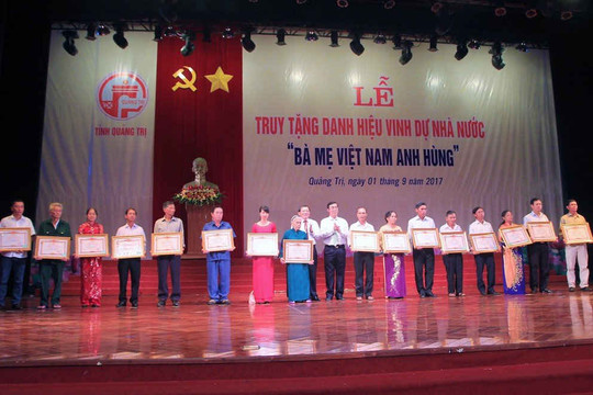 Quảng Trị: Truy tặng danh hiệu "Bà mẹ Việt Nam Anh hùng" cho 108 Mẹ