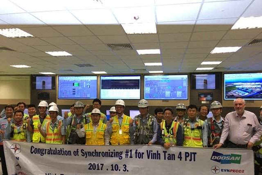 Phát điện hòa lưới thành công Tổ  máy thứ 2 dự án NMNĐ Vĩnh Tân 4