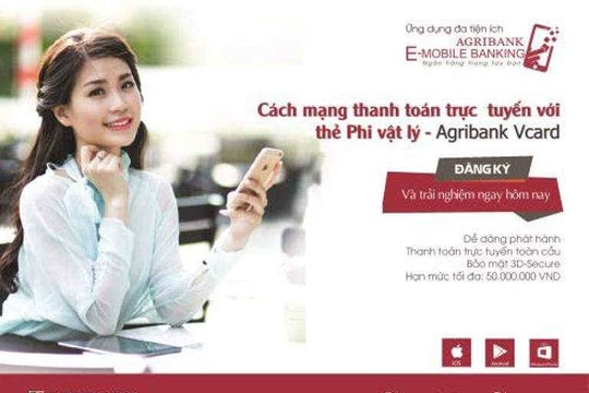 Agribank Vcard -Cách mạng thanh toán trực tuyến với thẻ Phi vật lý