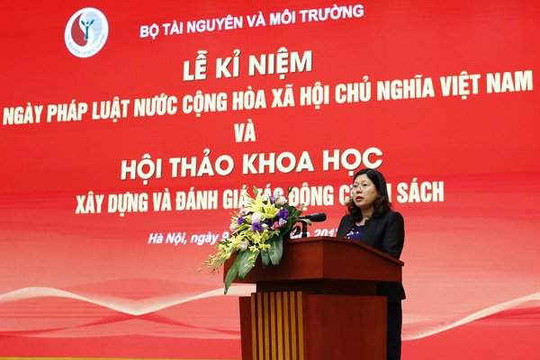 Bộ TN&MT tổ chức Lễ kỷ niệm Ngày Pháp luật Nước Cộng hòa xã hội chủ nghĩa Việt Nam