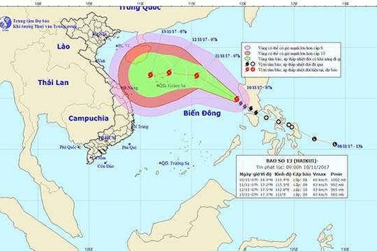 Bão Haikui - cơn bão số 13 đã đi vào Biển Đông, giật cấp 10