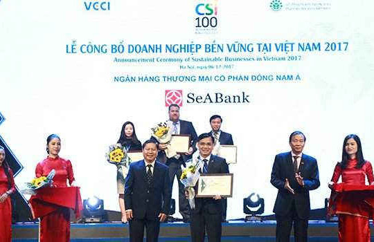 SeABank nằm trong top 100 doanh nghiệp phát triển bền vững Việt Nam 2017