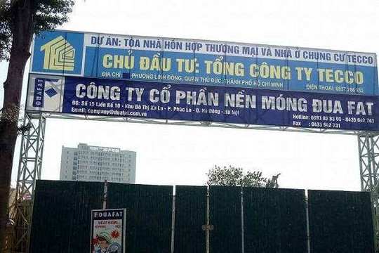 Thanh Trì - Hà Nội: Chủ đầu tư dự án chung cư Tecco Tower bị đình chỉ thi công là ai?