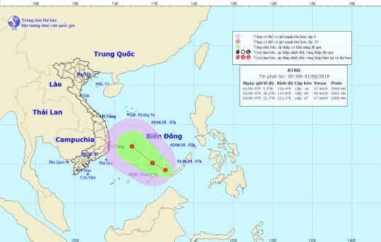 Tin mới nhất về vùng áp thấp có khả năng thành áp thấp nhiệt đới trên vùng biển Nam Biển Đông