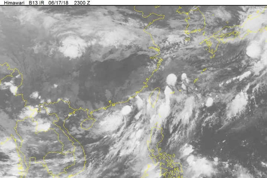 Cập nhật thông tin thời tiết đất liền và áp thấp nhiệt đới tại khu vực Bắc Biển Đông