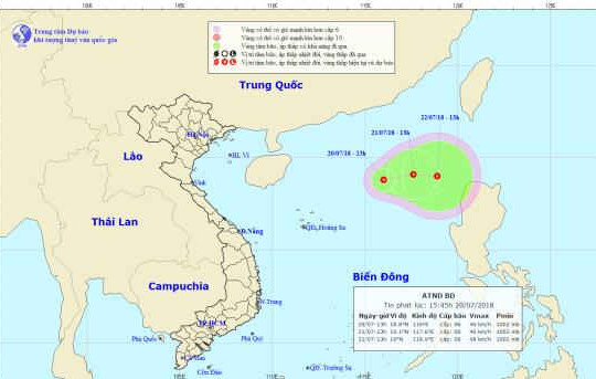 Lại xuất hiện một áp thấp nhiệt đới mới trên Biển Đông