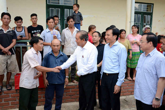 Phó Thủ tướng Thường trực Chính phủ Trương Hòa Bình thăm và làm việc tại huyện Mường Nhé, tỉnh Điện Biên