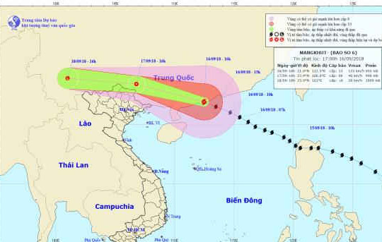 Bão số 6 đi sâu vào đất liền Trung Quốc - Khu vực Đông Bắc có mưa to đến rất to từ sáng mai