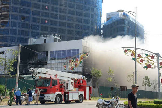 Yên Bái: Cháy tại công trình đang thi công của Tập đoàn Tôn Hoa Sen