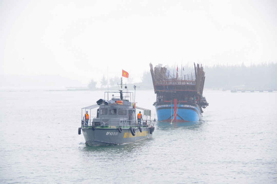 Quảng Nam: 43 ngư dân tàu câu mực chìm trên biển vào bờ an toàn
