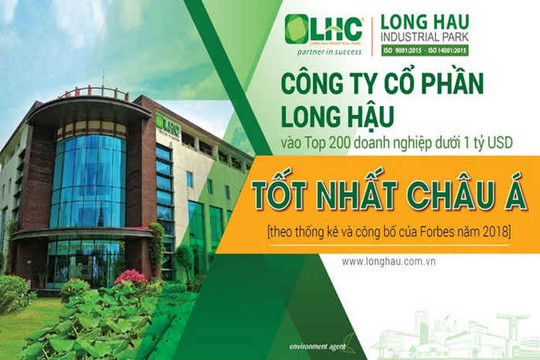 Long Hậu (LHG) vào Top 9 DN Việt dưới 1 tỷ USD tốt nhất Châu Á