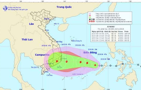 Tiền thân bão số 9 giật cấp 9, hướng vào khu vực Nam Trung Bộ