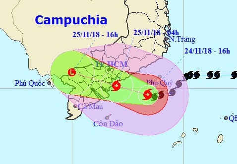 Bão số 9 giật cấp 12 áp sát Nam Bộ, TPHCM mưa lớn