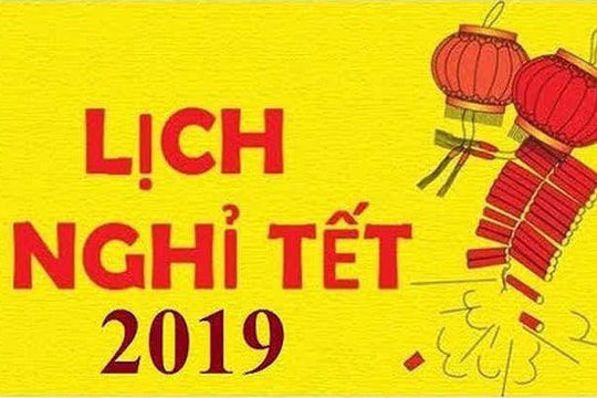 Thông báo lịch nghỉ Tết Dương 2019