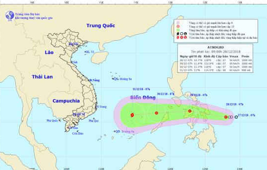 Hai ngày nữa, áp thấp nhiệt đới đến Biển Đông
