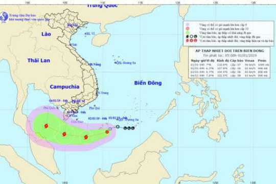 Áp thấp nhiệt đới có khả năng mạnh lên thành bão trên biển Đông