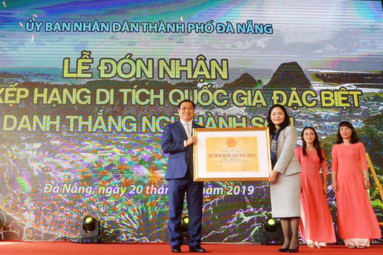 Đà Nẵng: Đón nhận Bằng xếp hạng di tích quốc gia đặc biệt Danh thắng Ngũ Hành Sơn