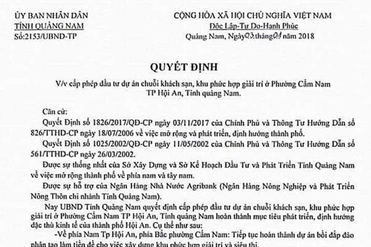 Chủ tịch UBND tỉnh Quảng Nam bị giả chữ ký để thổi giá đất