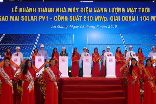Khánh thành giai đoạn I Nhà máy điện năng lượng mặt trời ở An Giang