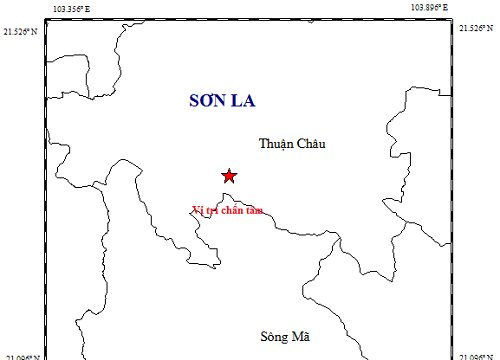 Xuất hiện động đất 2.6 độ richter tại Sơn La