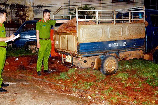Bắt quả tang 1 xe chở gỗ lậu trong lúc tuần tra đêm