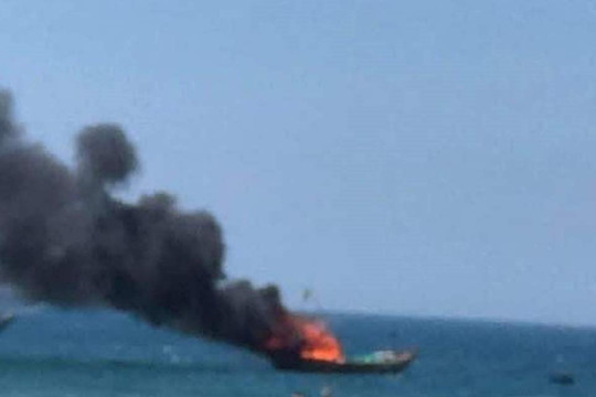 Quảng Nam: Cháy tàu cá, thiệt hại 150 triệu đồng