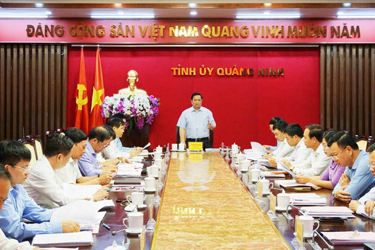 Trưởng Ban Tổ chức Trung ương Phạm Minh Chính làm việc tại Quảng Ninh