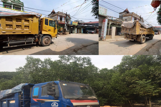 Phú Thọ: Xe tải Công ty Thạch Xuân  "băm nát" đường nông thôn mới 