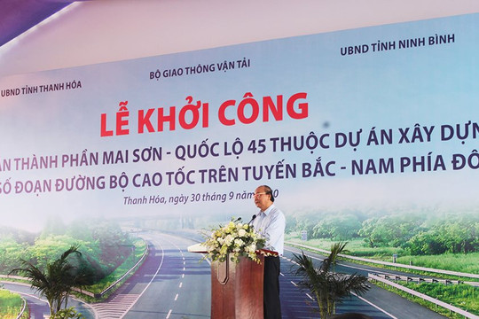 Thủ tướng Nguyễn Xuân Phúc dự Lễ khởi công Dự án cao tốc Mai Sơn - Quốc lộ 45
