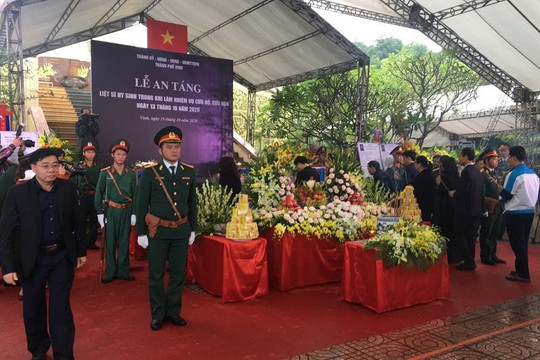 Nghệ An: Lễ an táng các liệt sĩ hy sinh tại Thủy điện Rào Trăng 3