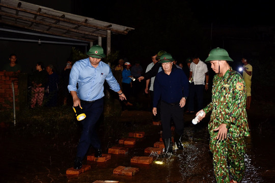 Phó Thủ tướng Trịnh Đình Dũng kiểm tra, đánh giá thiệt hại do bão số 9 tại Quảng Nam