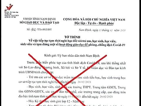 Nam Định: Công văn cho học sinh, sinh viên nghỉ học sau tết là giả mạo