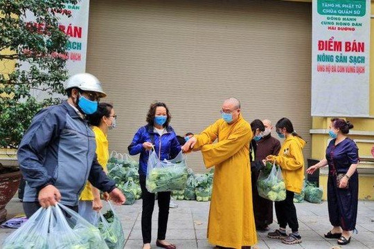  Công đoàn Ban Tôn giáo Chính phủ và Giáo hội Phật giáo Việt Nam giúp Hải Dương tiêu thụ nông sản