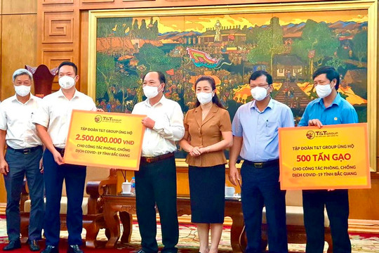 Tập đoàn T&T ủng hộ 1000 tấn gạo và 5 tỷ đồng tiếp sức cho Bắc Ninh, Bắc Giang chống dịch