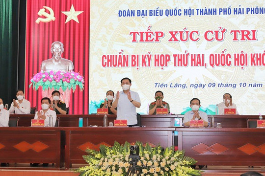 Hải Phòng: Chủ tịch Quốc hội Vương Đình Huệ tiếp xúc cử tri huyện Tiên Lãng