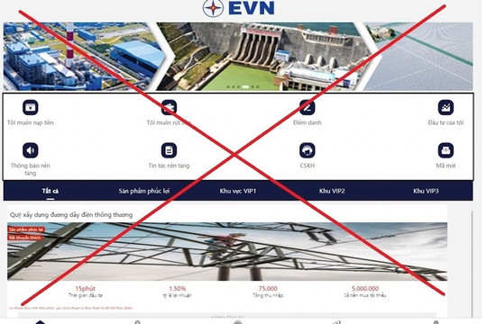 Xuất hiện website giả mạo, EVN khuyến cáo không nên giao dịch