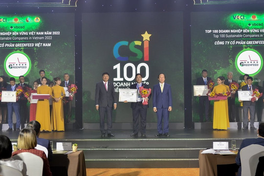 GREENFEED được vinh danh trong Top 100 DN Bền vững tại Việt Nam 2022