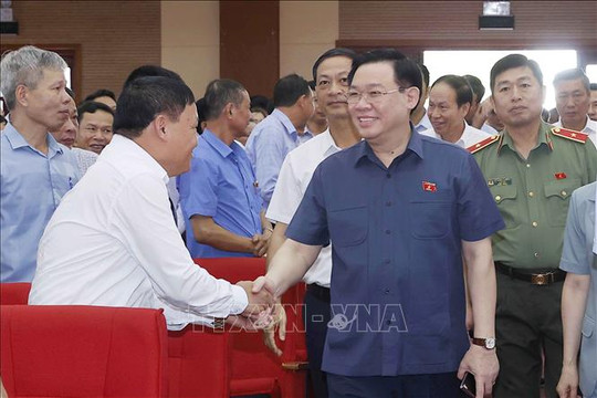 Chủ tịch Quốc hội Vương Đình Huệ tiếp xúc cử tri huyện Vĩnh Bảo, TP Hải Phòng
